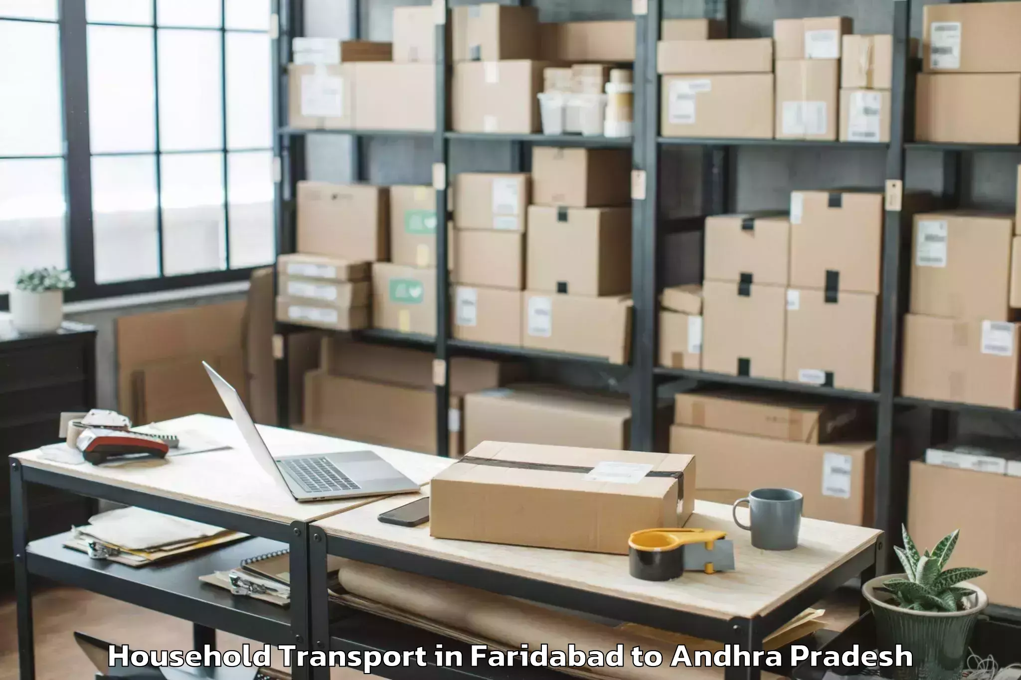 Professional Faridabad to Pellakuru Household Transport